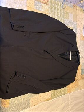 Adolfo Black Pinstripe Sport Coat Blazer